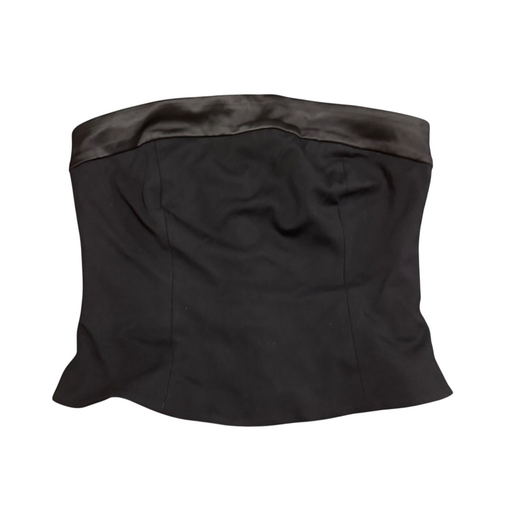 J.McLaughlin Rory Shell‎ Black Strapless Satin Trim Corset Top Size 8 NEW